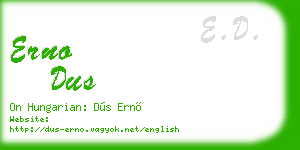 erno dus business card